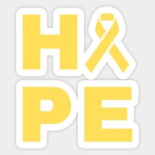 Hope Awareness ribbon (Yellow) Sticker